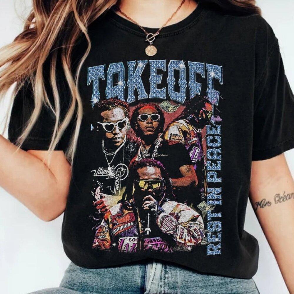 Takeoff Migos 90s Style Hip Hop Rap Graphic T-Shirt
